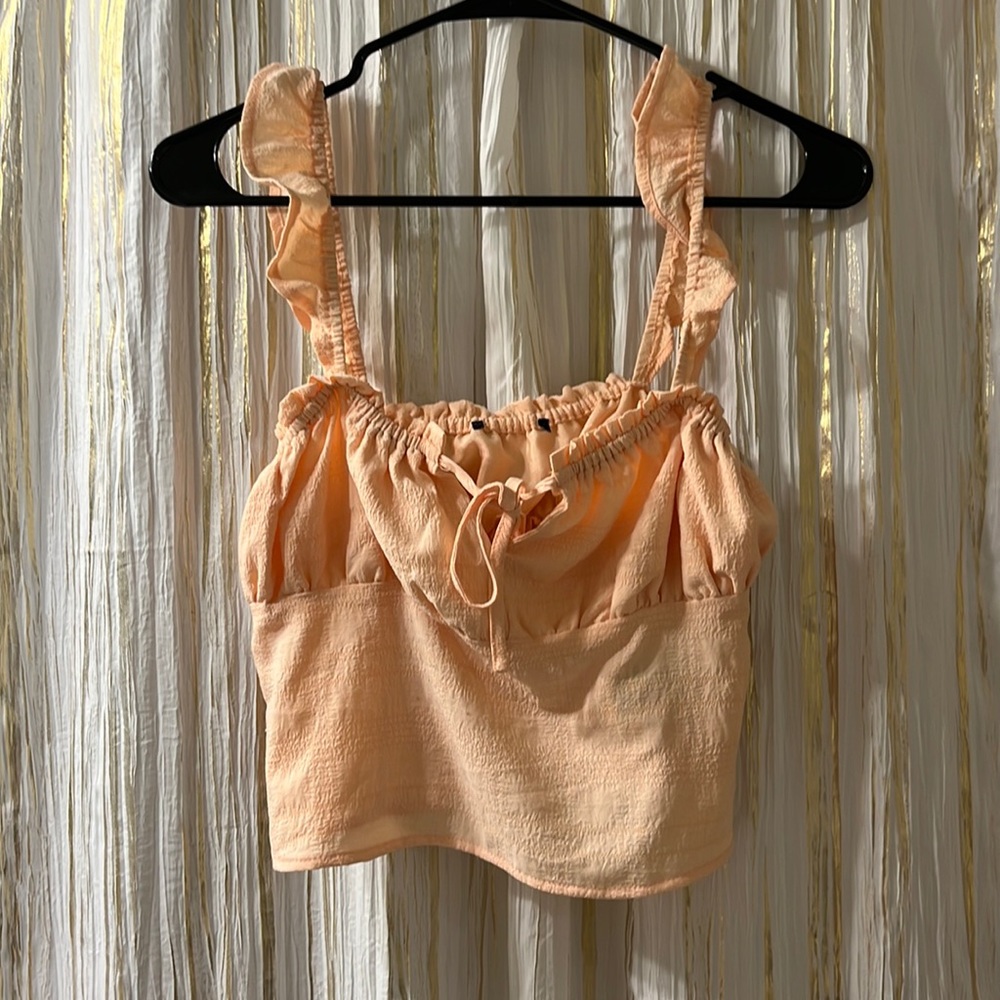 Coral cropped tank top